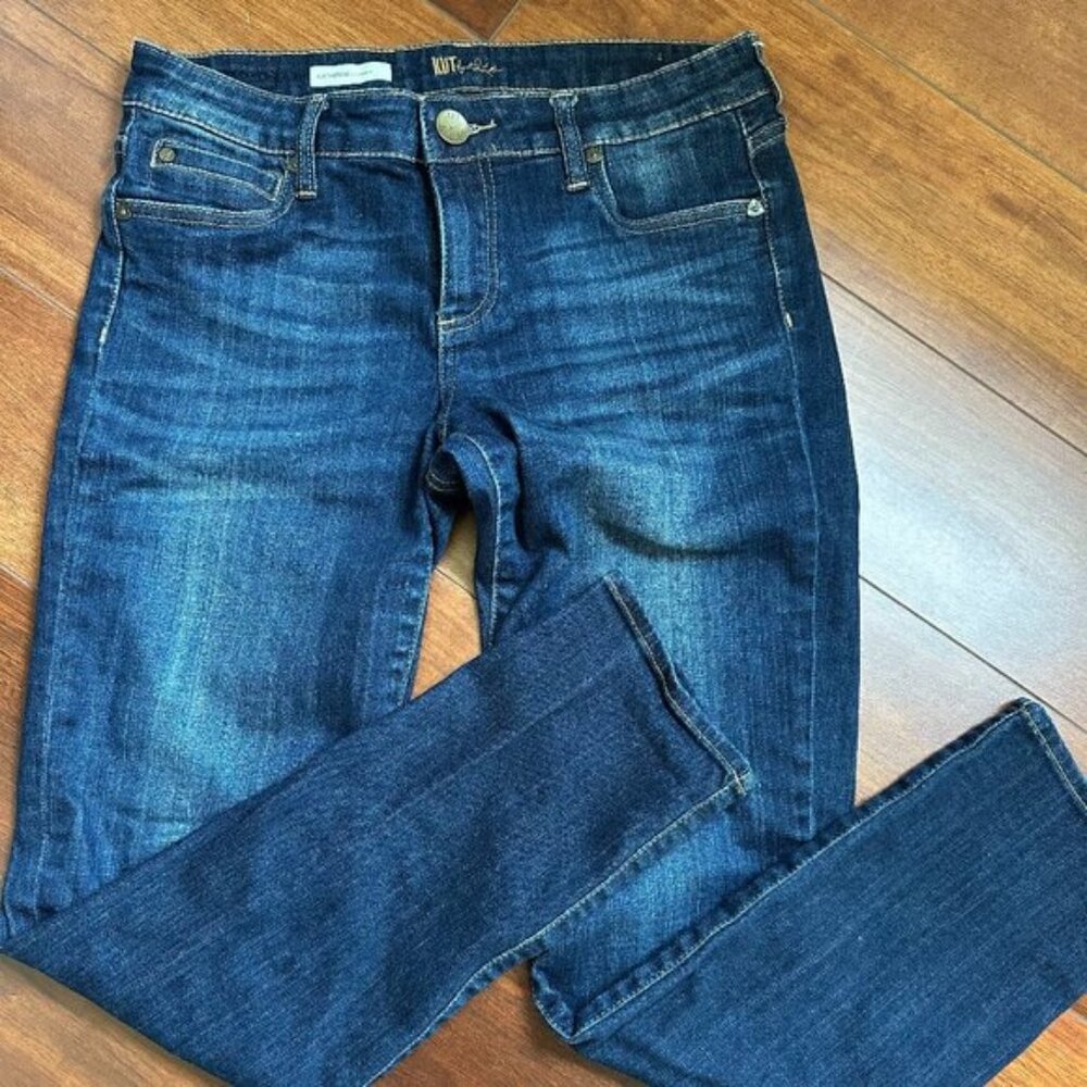KUT Catherine Jeans Dark Wash Slim Leg Mid Rise Size 6